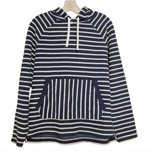 J. Crew Knit Goods | Women's Navy Striped Hoodie (Size Medium)